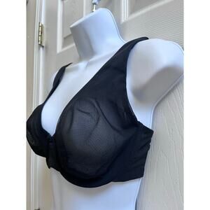 Nueskin New Black Sheer Unlined Mesh Underwired Bra Size 34 DDD